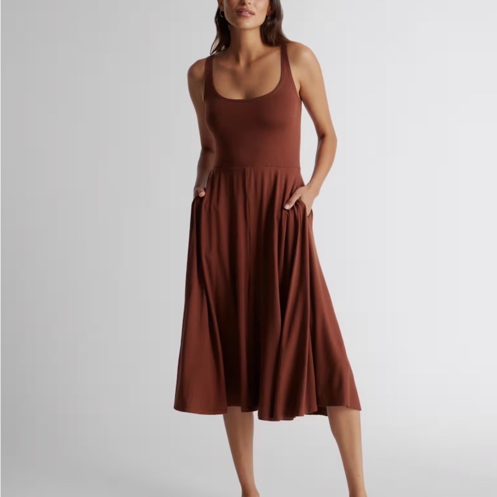 Quince Tencel Jersey Fit & Flare Dress